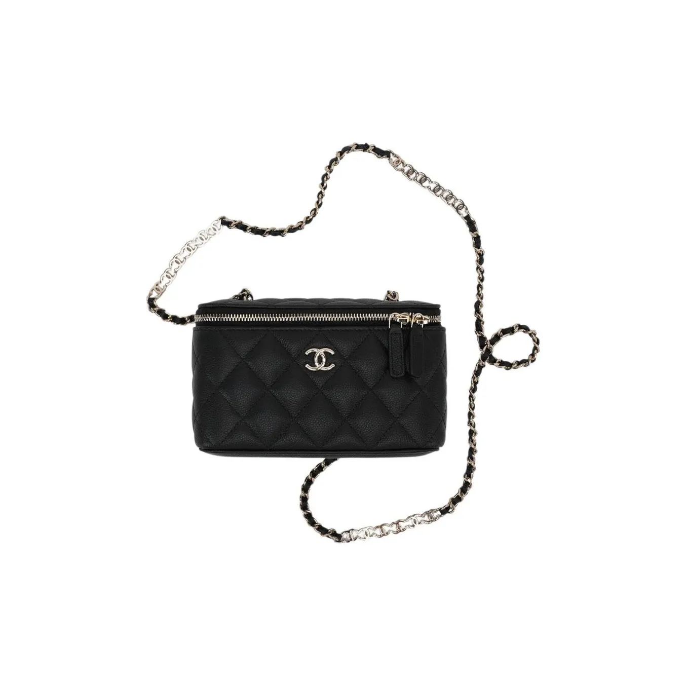 CHANEL Caviar Grain Embossed Calfskin Box Bag, Handbag, Shoulder Bag, Crossbody Bag Women's Black