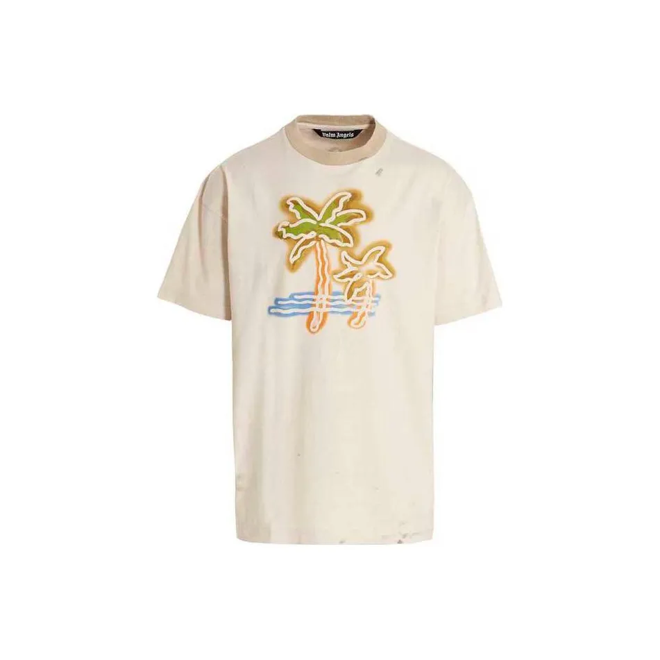 PALM ANGELS Logo print Cotton T shirt