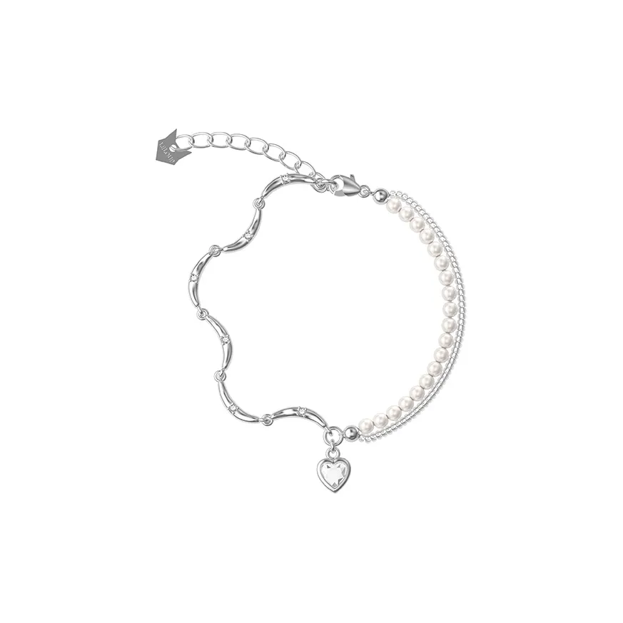 LELOUP Медное покрытие Платина Синтетический кубический цирконий Браслеты Женское серебро