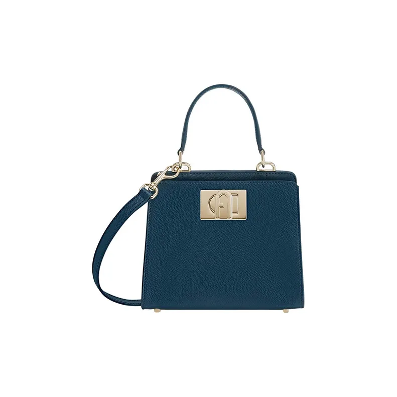 Furla 1927 Collection Кожа Тоут Сумка Сумка для покупок Сумка через плечо Сумка Мини Женская Сине-зеленая