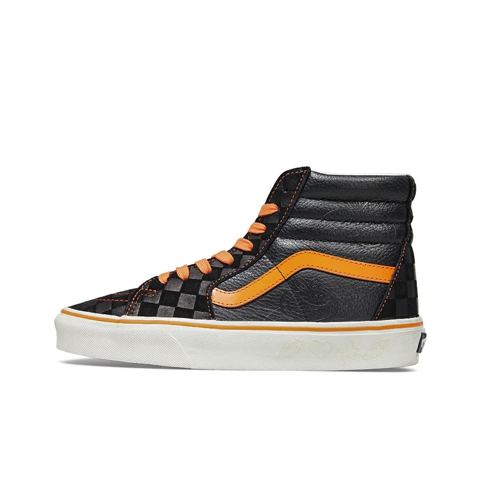 Miro&Wujo x Sling vans SK8 Year Of The Rabbit Limited Anti Slip Wear Resistant High Top Skateboard Shoes Unisex Black Orange