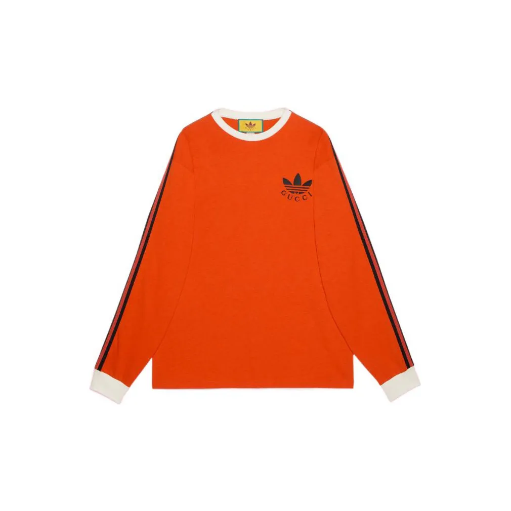 GUCCI x Adidas Adidas X Gucci Co-branded Series SS23 T-Shirt Men's Brick Red