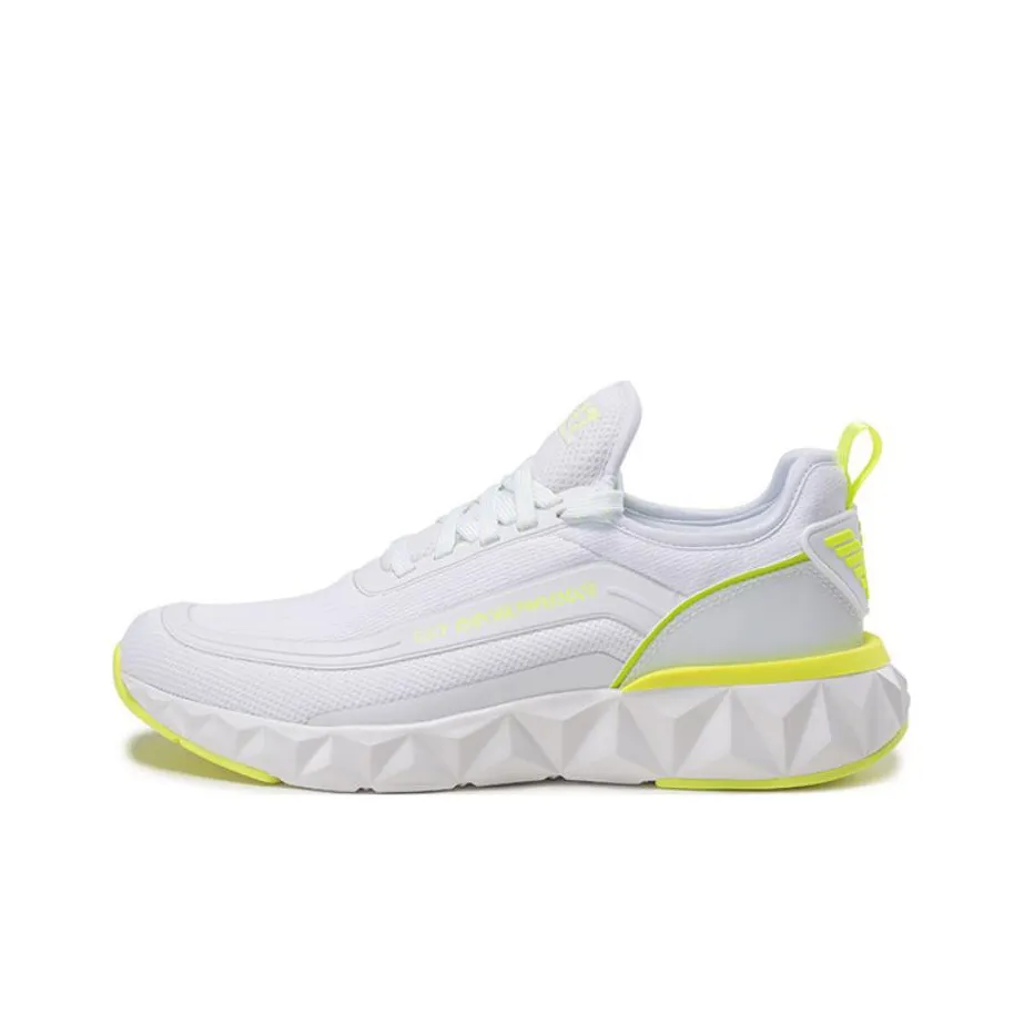 EMPORIO ARMANI EA7 Breathable Low-Top Casual Shoes Unisex White Neon Yellow