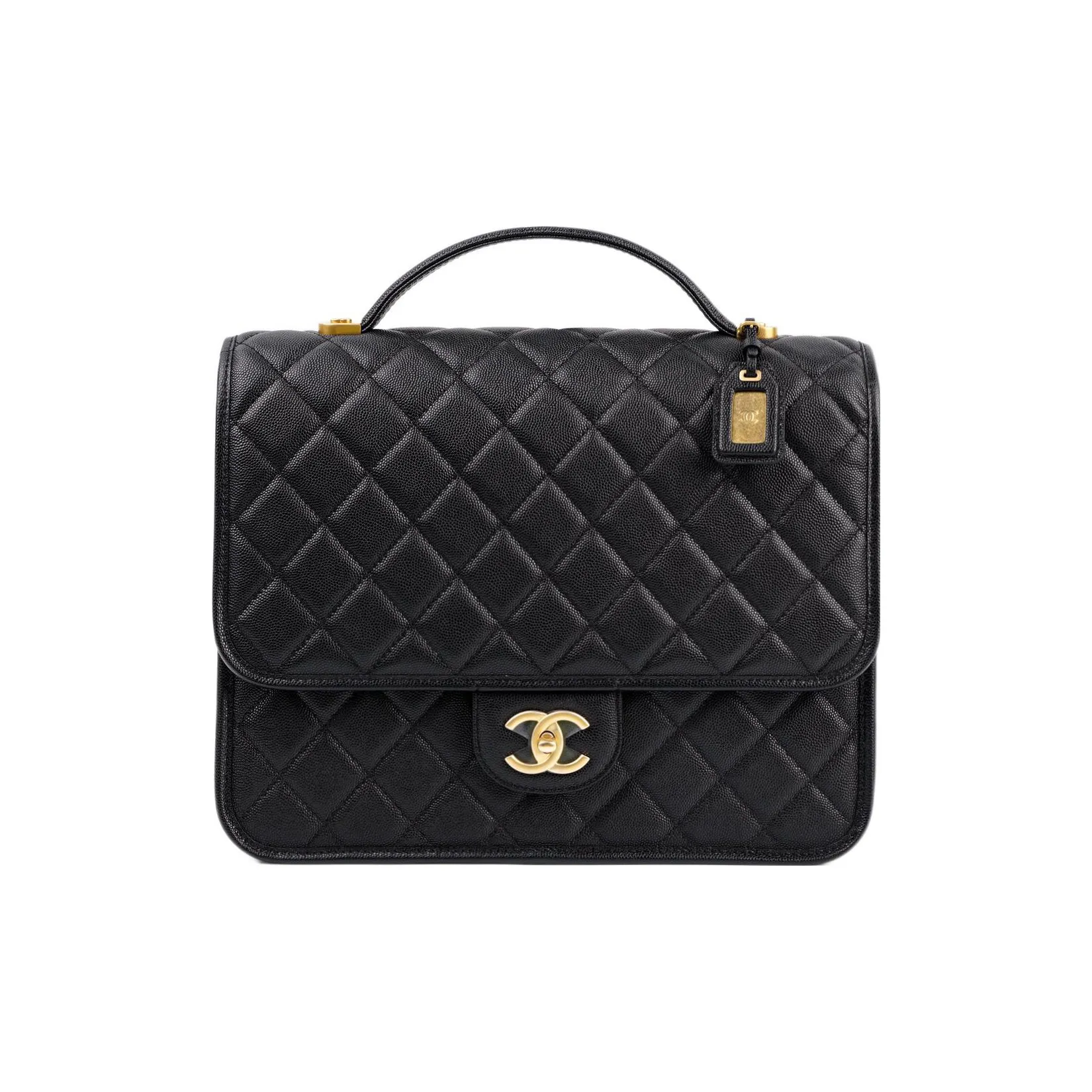 CHANEL 22K Autumn And Winter Cow Leather Backpack Women's Black