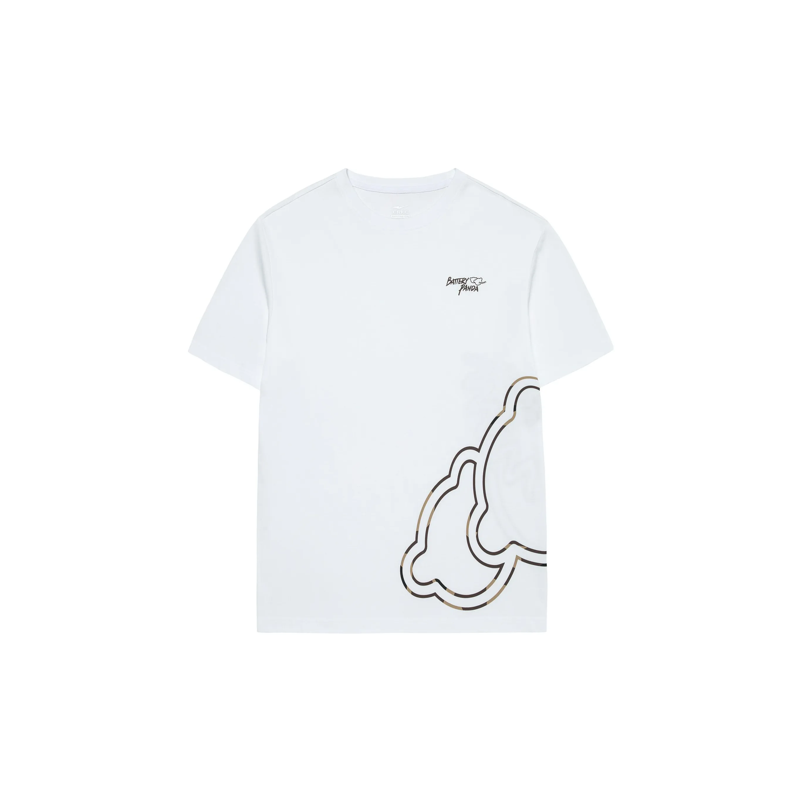 Erke Battery Panda Collection Sports Lifestyle Collection T Shirt Men's True White