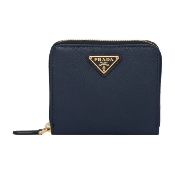 PRADA Кожа Кошелек Маленький Женский Морской Синий