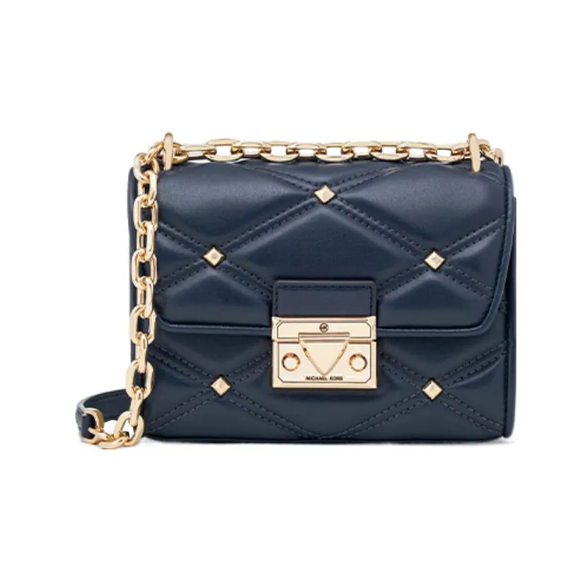 MICHAEL KORS Artificial Leather Shoulder Bag, Crossbody Bag Trumpets Women's Marine Blue