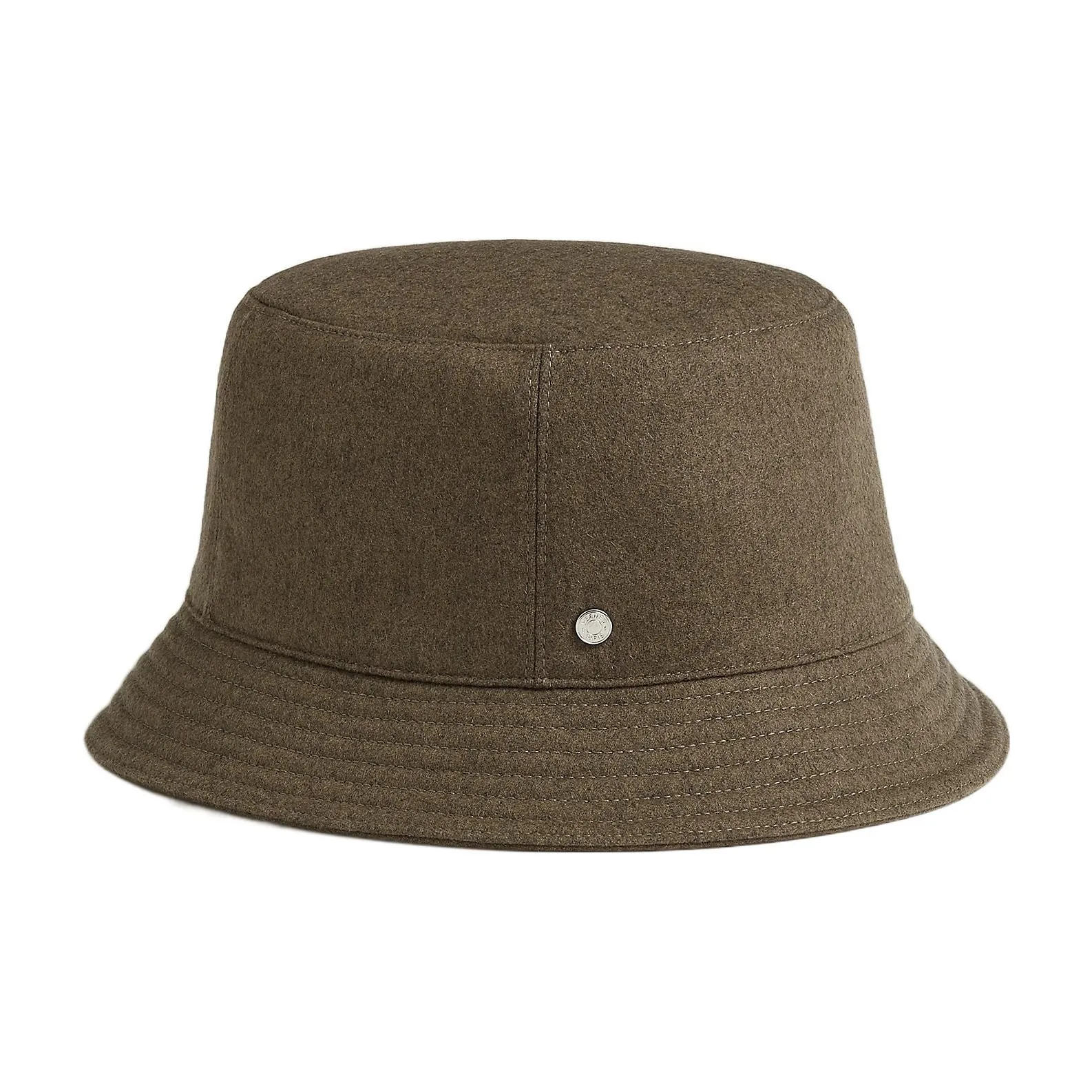 Hermes H Passant Кашемир Шляпы ведра Коричнево-зеленый Женские