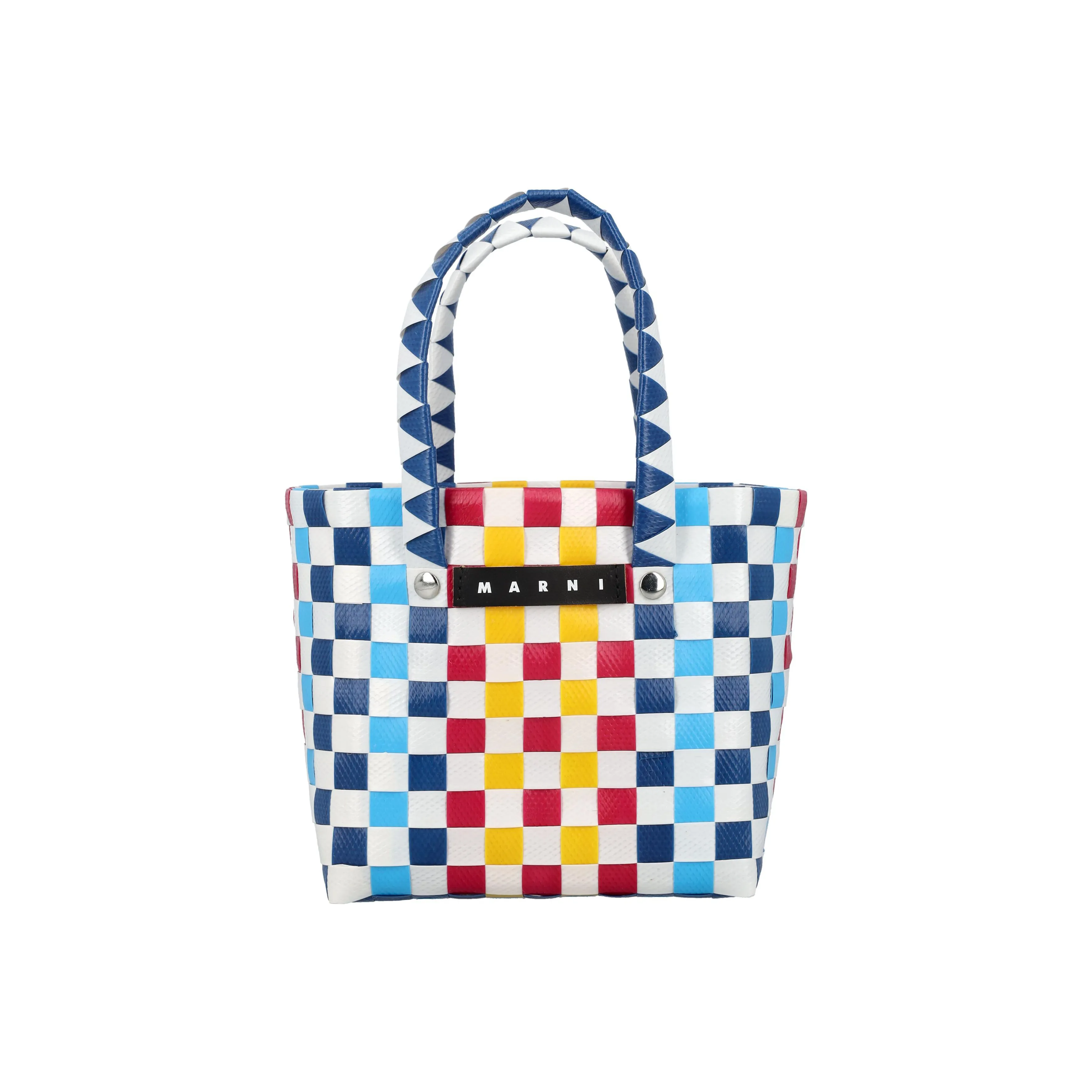MARNI Cow Leather Basket Bag, Tote Bag, Shopping Bag, Handbag Regular Kids' Blue