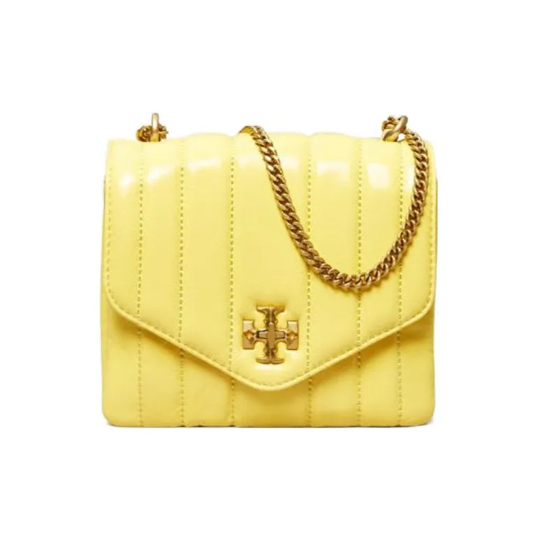 TORY BURCH Kira Patent Leather, Leather Shoulder Bag, Crossbody Bag Women's Yellow