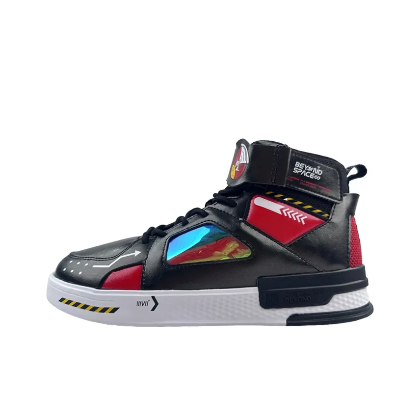 361° Slip-on Устойчивый к истиранию Высокий Топ Скейтборд Кроссовки Мужские Черный Красный