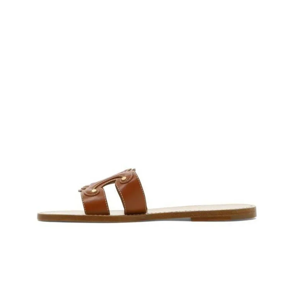 CELINE Odor Resistant Slide Slippers Women
s Brown