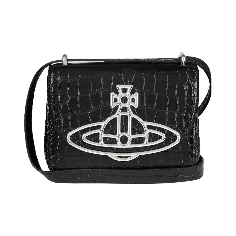 Vivienne Westwood Linda Cow Leather Shoulder Bag Crossbody Bag Women's Black