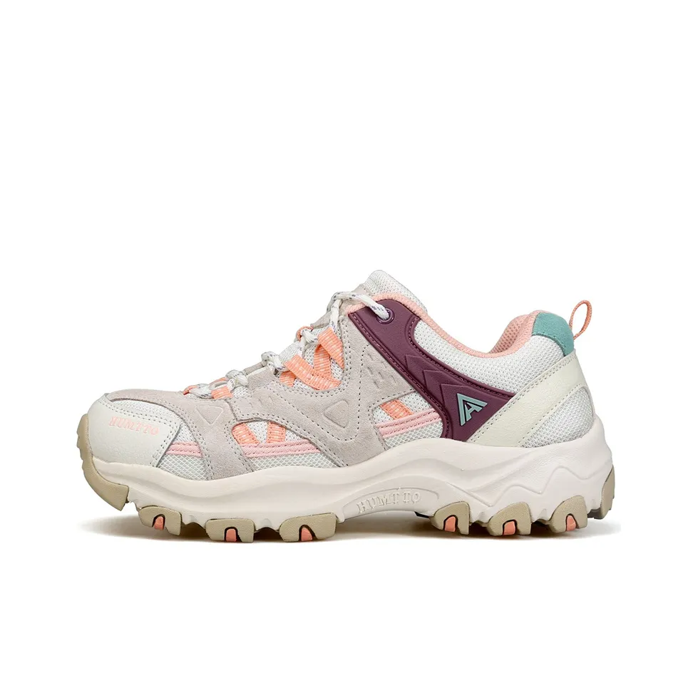 HUMTTO Амортизаторы Shock Slip-resistant Abrasion-resistant Низкий Топ Альпинистские и туристические ботинки Женские Экрю Дымчато-розовый