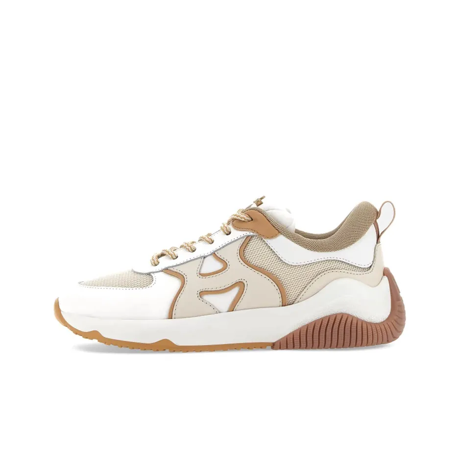 HOGAN H597 Амортизация Низкий Топ Спортивная Повседневная Обувь Женская Экрю