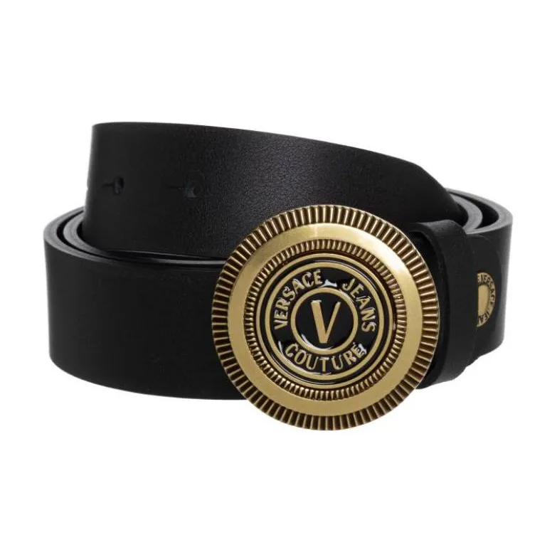VERSACE JEANS COUTURE Leather Belts Men's Black Width 3.3cm