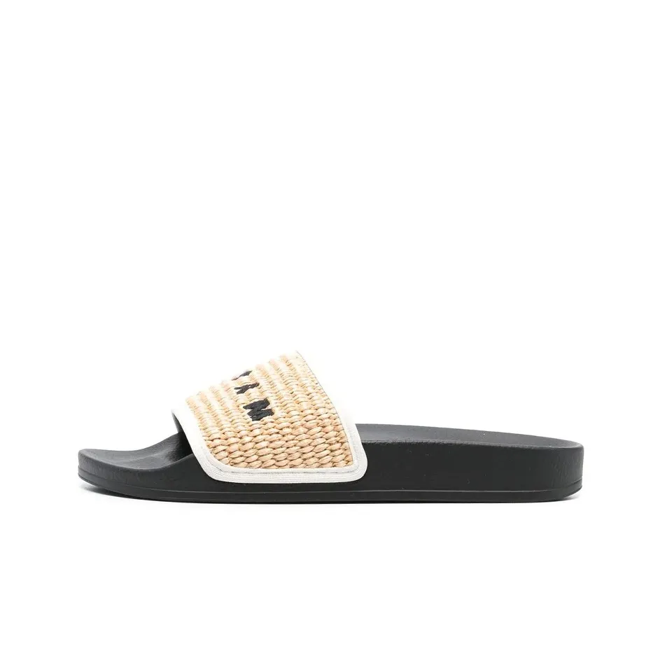 MARNI Rubber Sole Slide Slippers Women's Beige Black