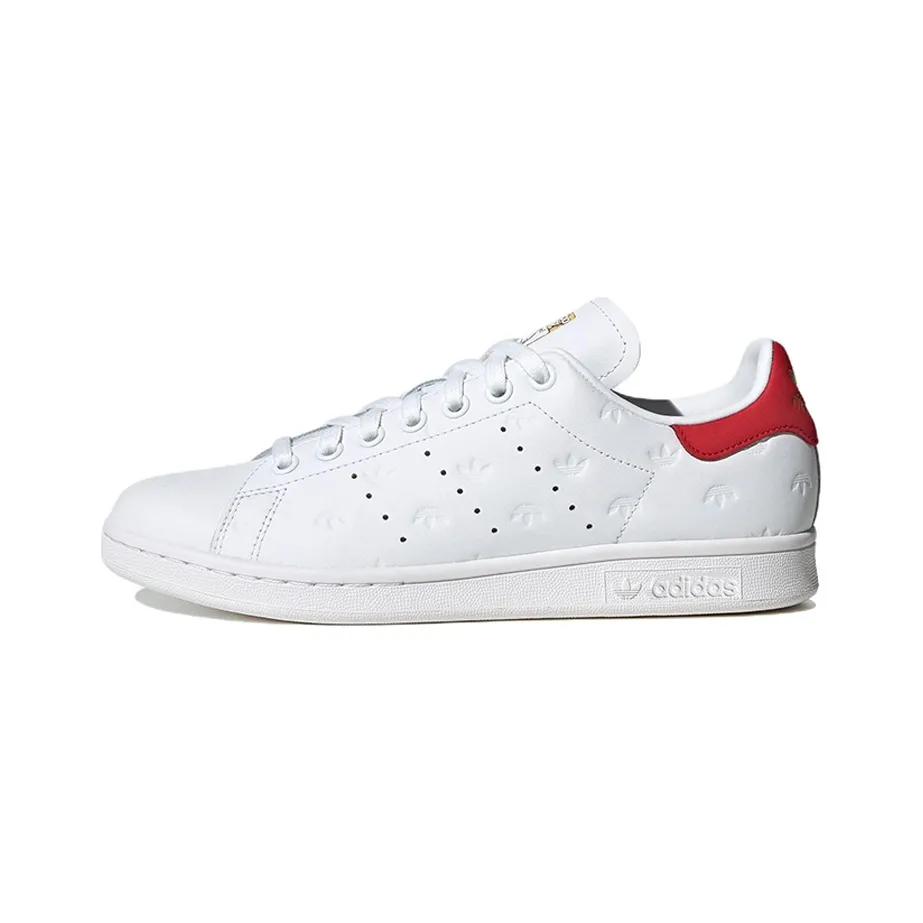 Adidas Stan Smith 'Allover Debossed Trefoils White Scarlet' Women's