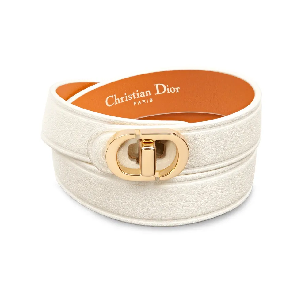 DIOR Телячья кожа, Металл, Нарукавные повязки, Белый, Женские