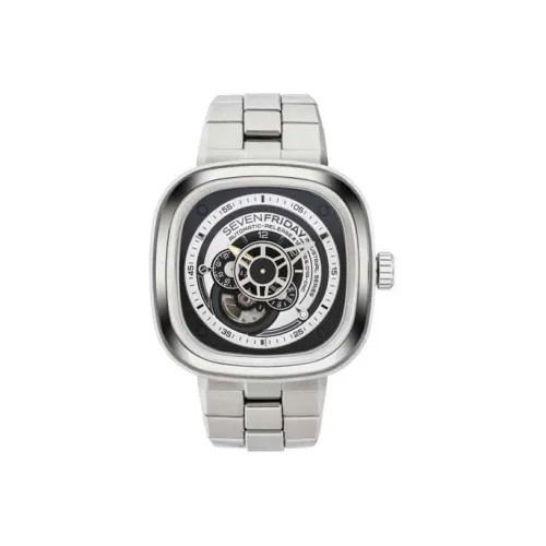 SEVENFRIDAY Автоматический Механический Movement Мужские Часы 47,6mm*47mm*12,95mm Серебряный
