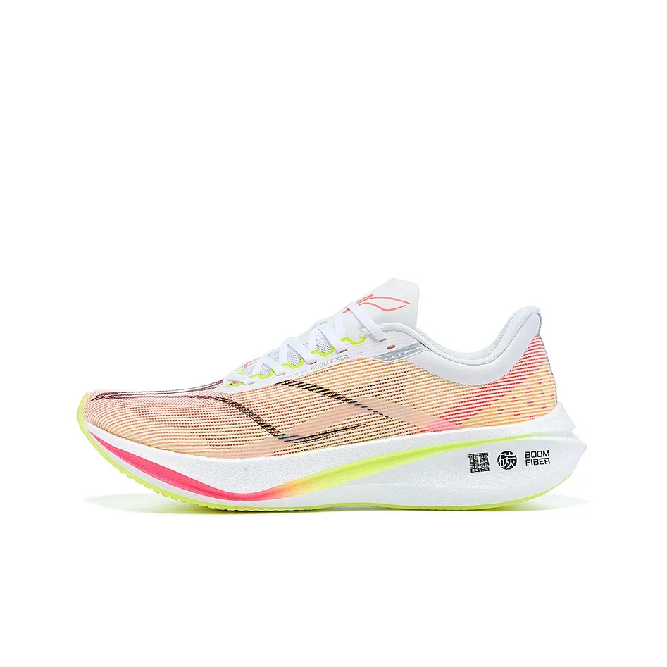 LiNing Feidian 3 Challenger Slip Resistant Breathable Low Top Marathon Running Shoes Men's Pink White