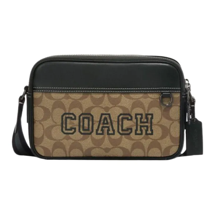 COACH Graham Коровья кожа PVC Сумка через плечо Средний Мужской Хаки Зеленый