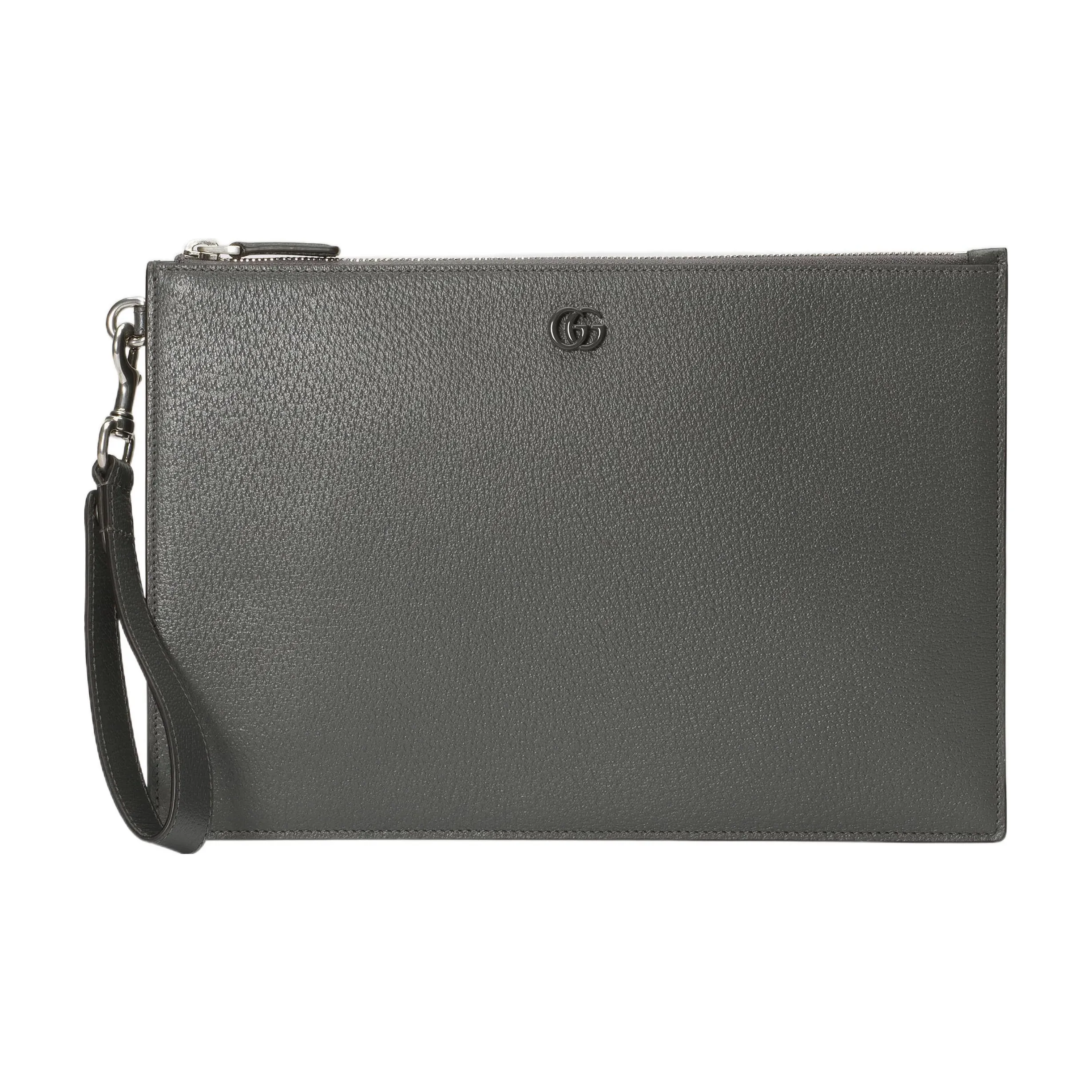 GUCCI GG Marmont Кожа Сумка для документов Запястье Сумка Клатч Мужской Серый