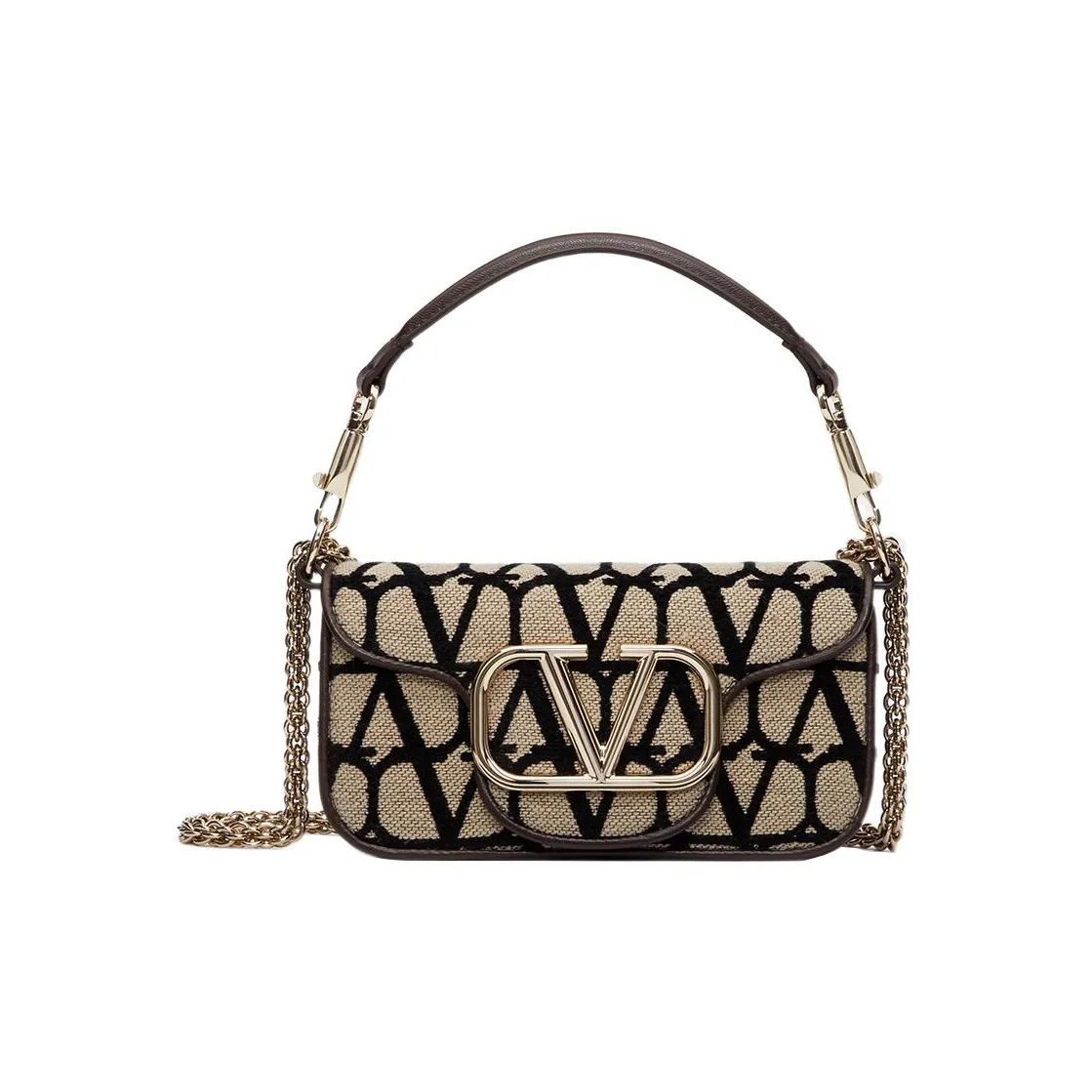 Valentino Locò Calfskin Baguette Bag Shoulder Bag, Crossbody Bag, Handbag Regular Women's