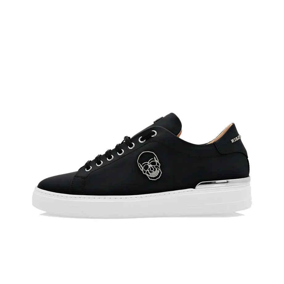 PHILIPP PLEIN Low Top Stylish Skateboarding Shoes Men's Black