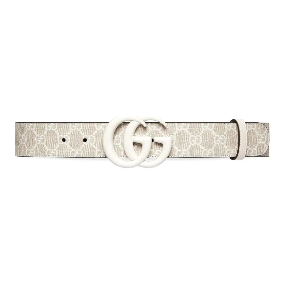 GUCCI GG Marmont Кожаные ремни Женские Экрю Ширина 4CM