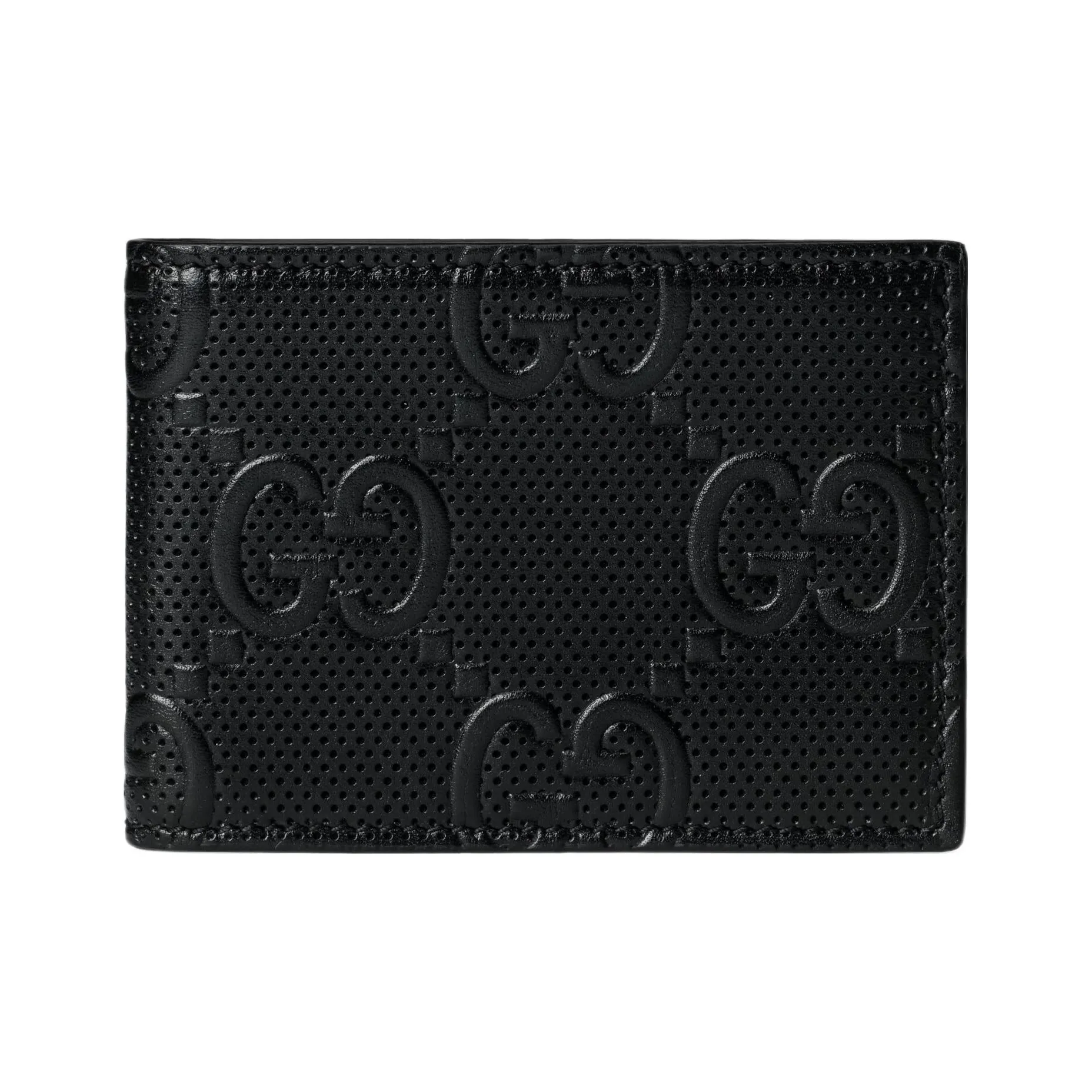 GUCCI Leather Card Holder Wallet Men's Black