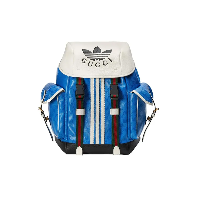 GUCCI Adidas Collaboration Canvas Backpack Regular Men's Blue/White