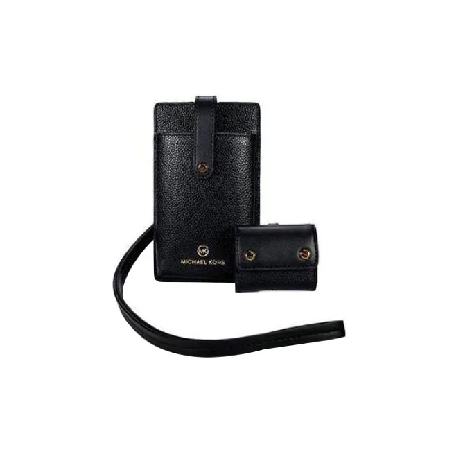 MICHAEL KORS Cow Leather Card Holder Wallet Women's Black