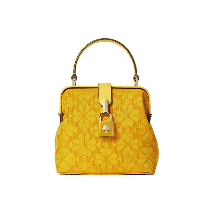 Kate Spade Locket Leather Portable Crossbody Bag, Shoulder Bag Small Size Women
s Yellow