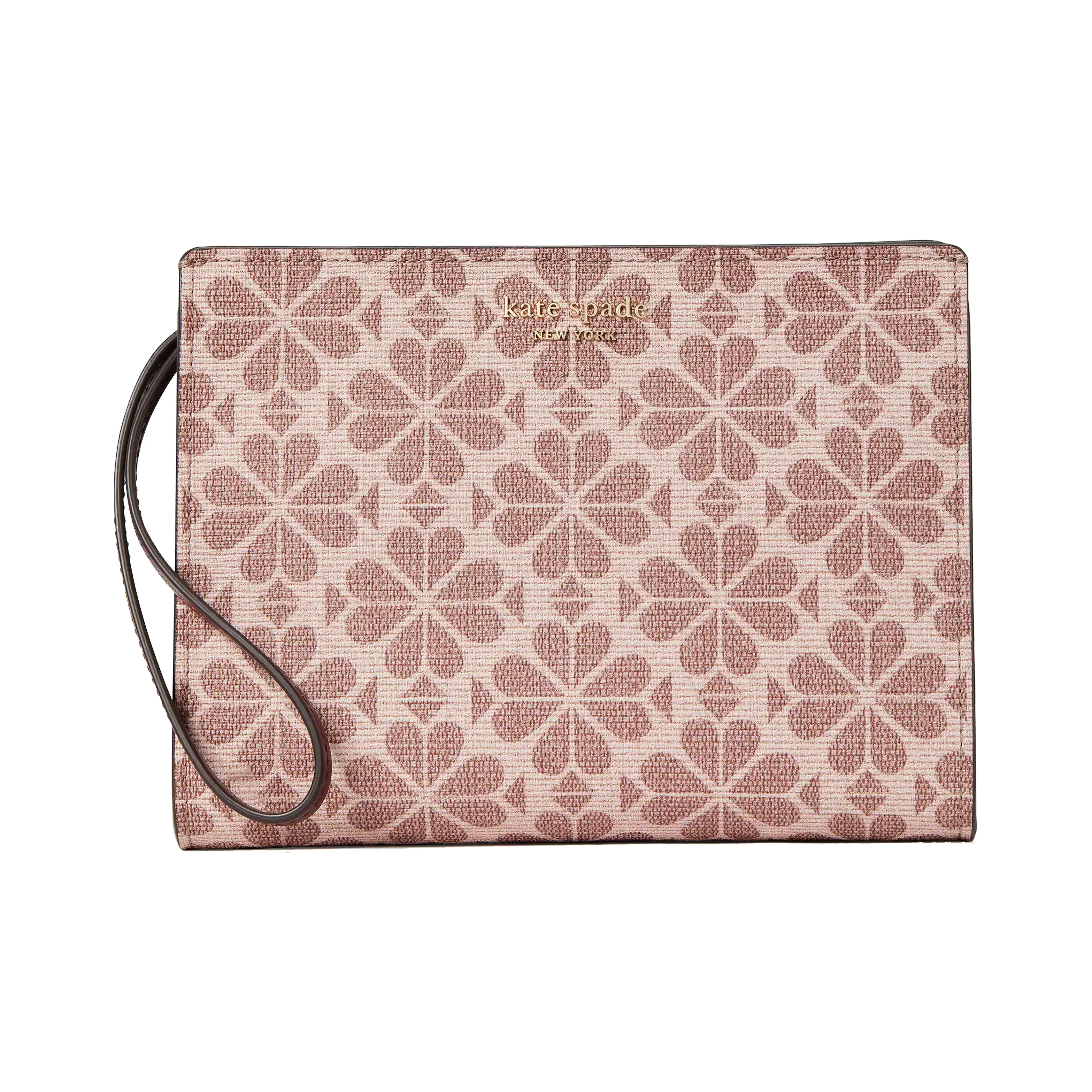 Kate Spade Flower Coated Canvas Wrist Bag Clutch Women's Red