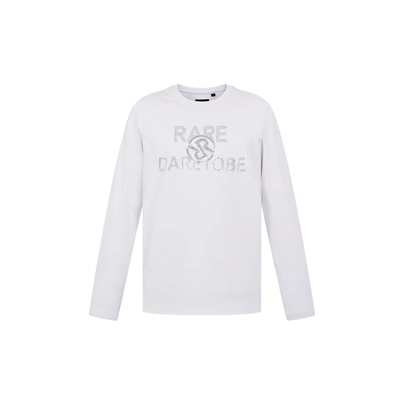 RARE Длинный рукав Т-рубашка Мужская Белая