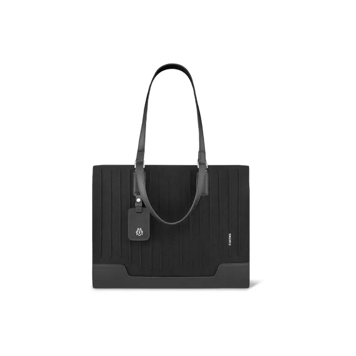 RIMOWA Never Still Full Grain Leather With Canvas Tote Bag Shopping Bag Handbag Large Size Unisex Black