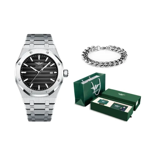 JINLERY Автоматический Механический Movement Мужские Часы 43mm*43mm*12mm Черные
