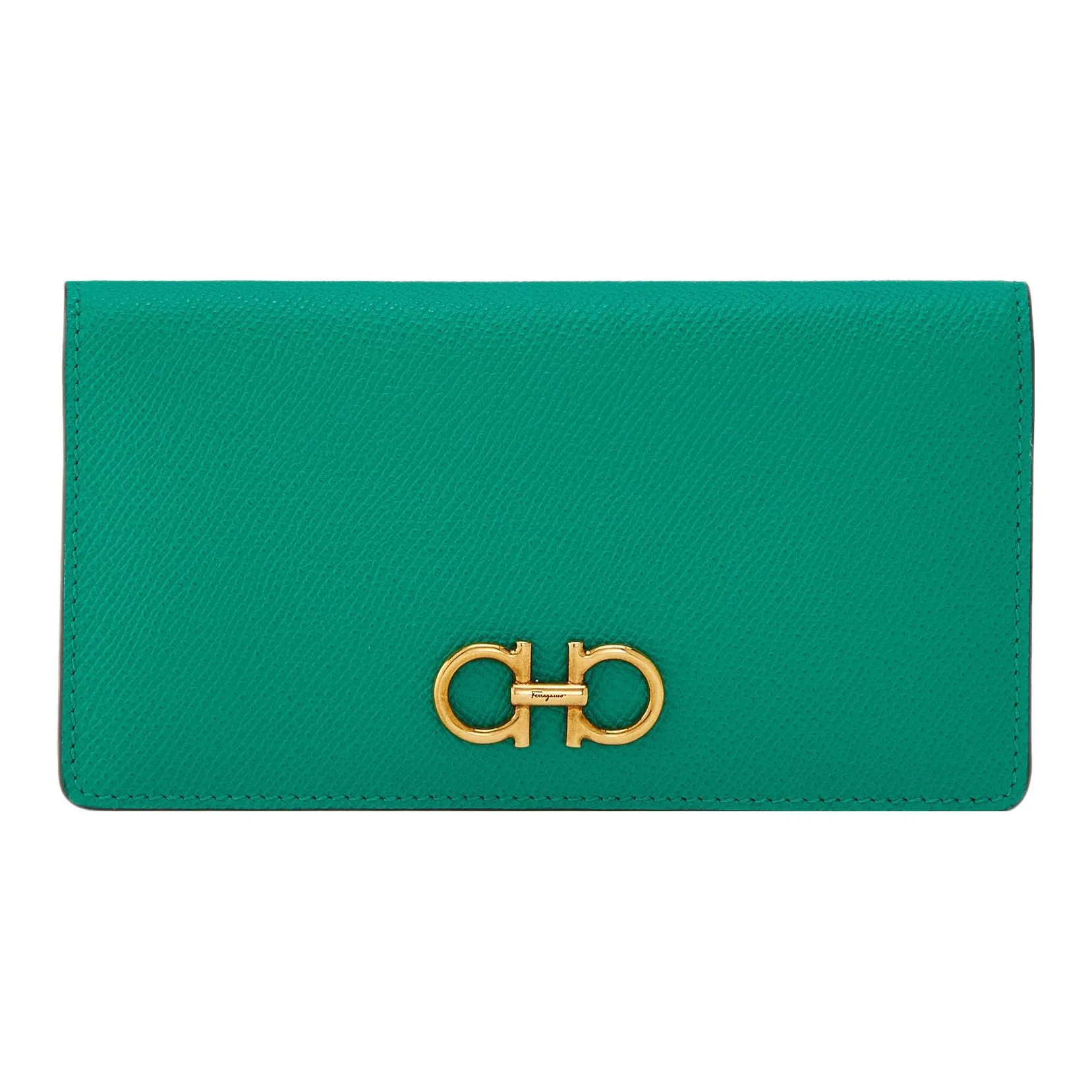 FERRAGAMO GANCINI Коровья кожа Кошелек Большой Женские Зеленый