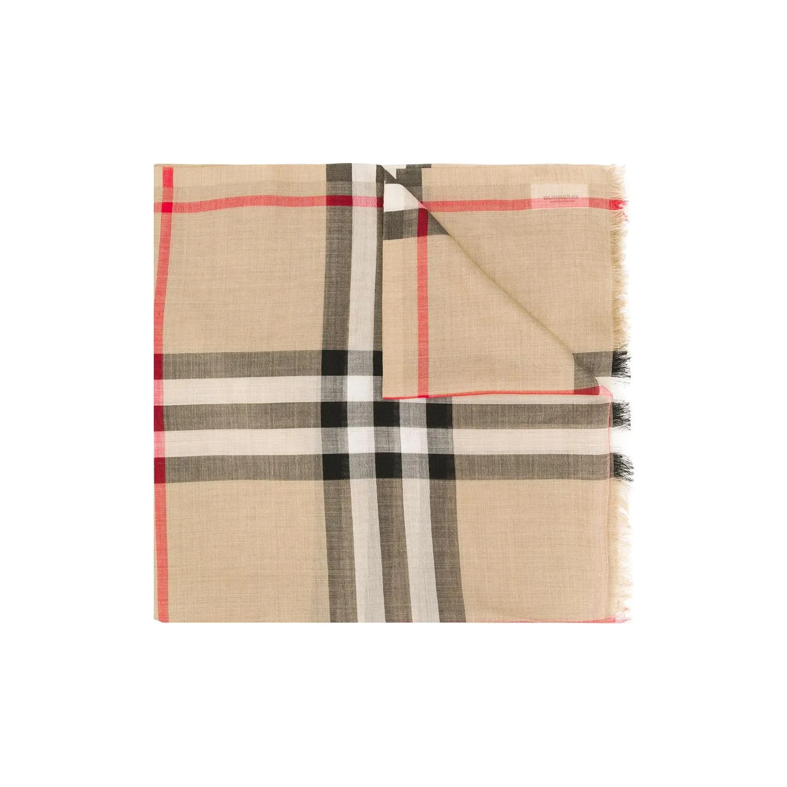 Burberry Check Printed Frayed Edge Scarf