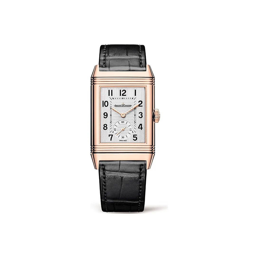 JAEGER-LECOULTRE REVERSO Manual Mechanical Movement Men's Watch 47*28.3mm White Dial 18K Rose Gold Watch Case