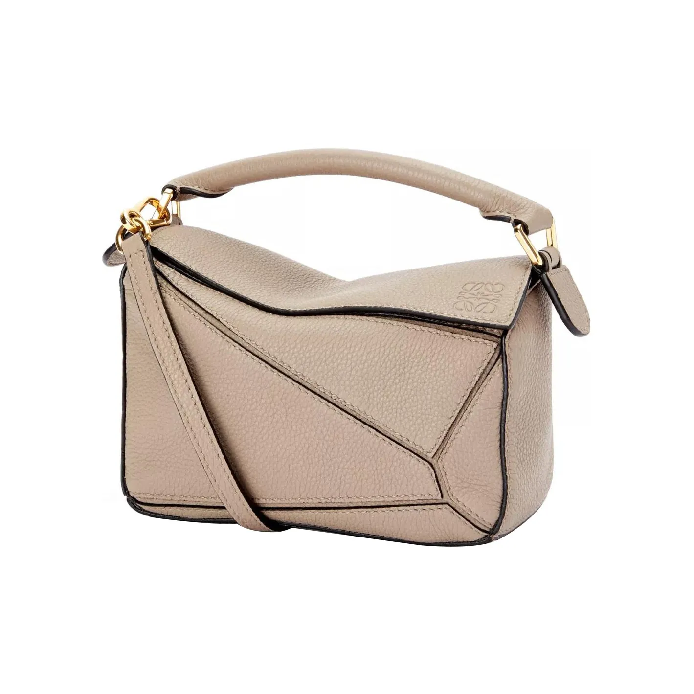 LOEWE Puzzle Cow Leather Geometric Puzzle Bag, Shoulder Bag, Crossbody Bag, Handbag Mini Women's Sand