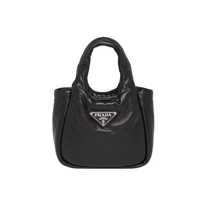 PRADA Small Padded Soft Nappa Leather Bag Black