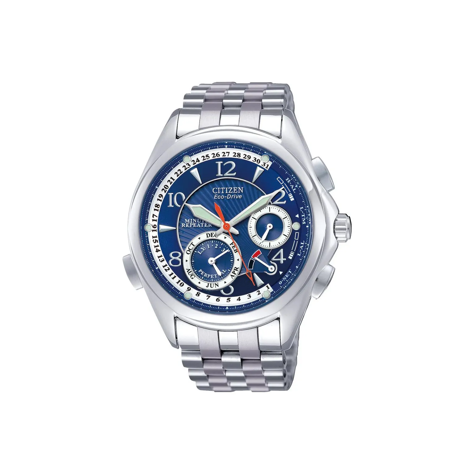 CITIZEN Ecology Drive Collection Светильник Кварцевый механизм Нержавеющая сталь Ремешок Часы Мужские Часы Синий циферблат