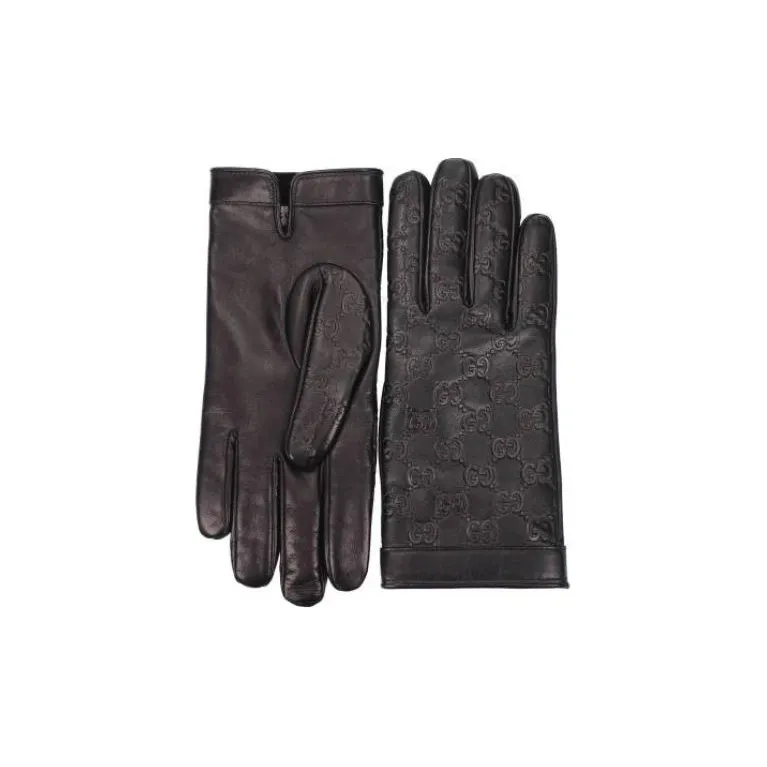 GUCCI Signature Gloves Unisex Black