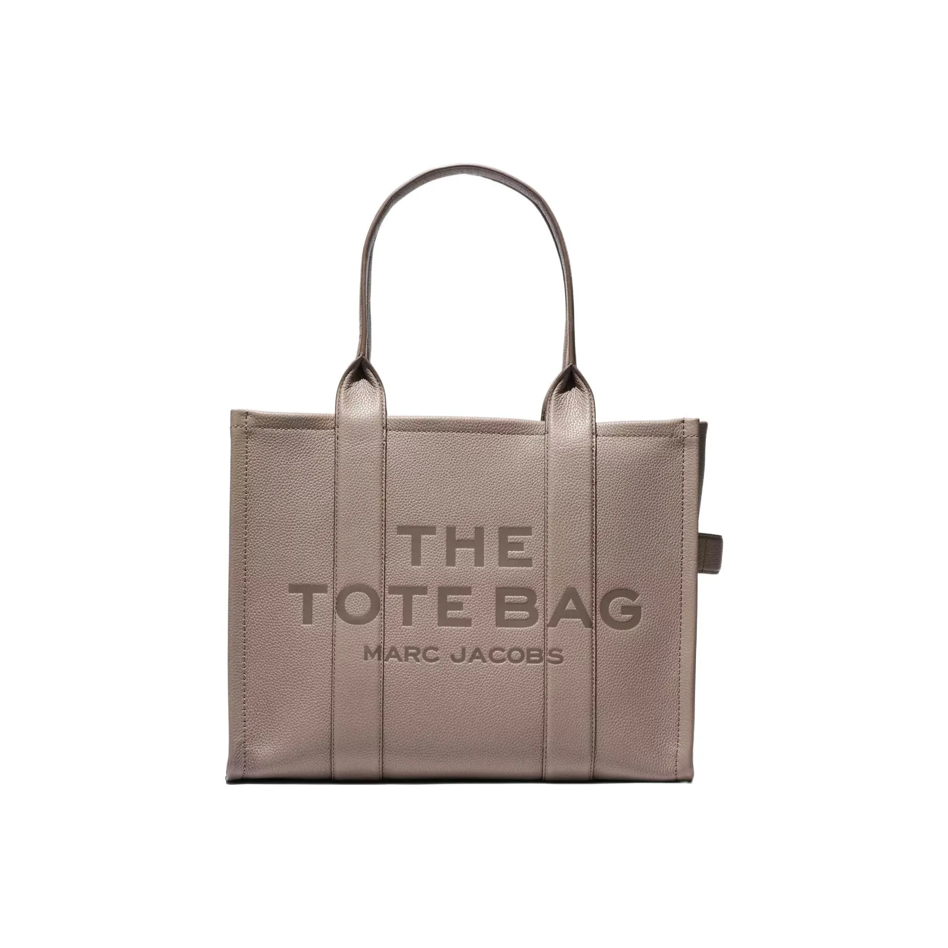 MARC JACOBS Full Grain Leather Tote Bag Shopping Bag Shoulder Bag Handbag Large Size Women's Cement Gray