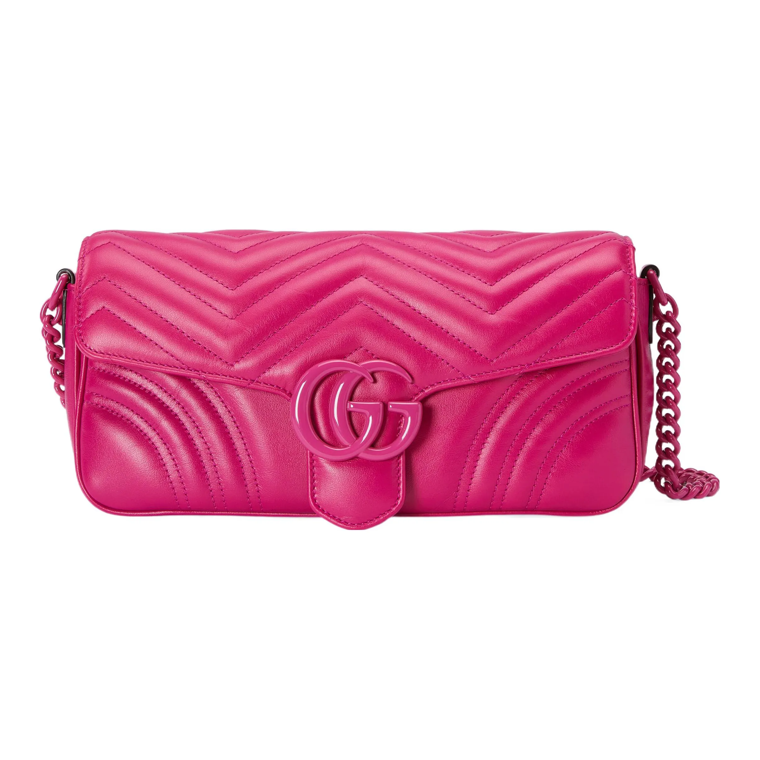 GUCCI GG Marmont Leather Crossbody Bag, Shoulder Bag Women's Pink