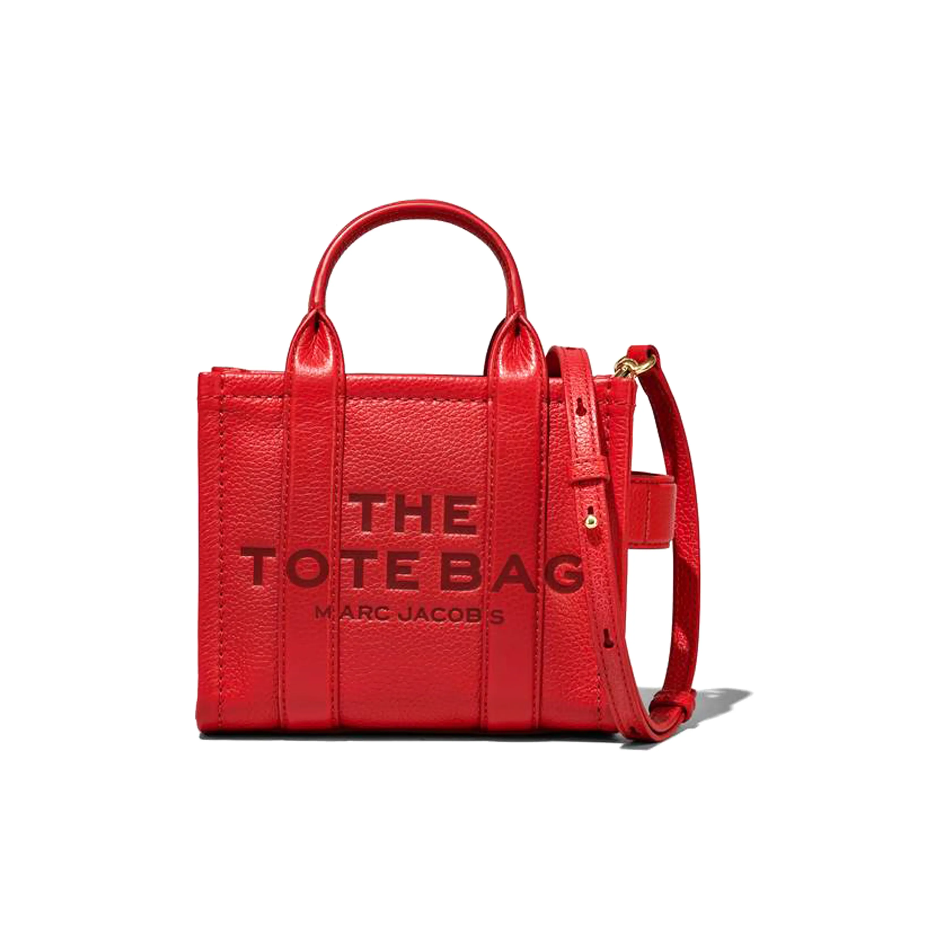 MARC JACOBS Full Grain Leather Tote Bag, Shopping Bag, Handbag, Shoulder Bag, Crossbody Bag Extra Mini Women's Red