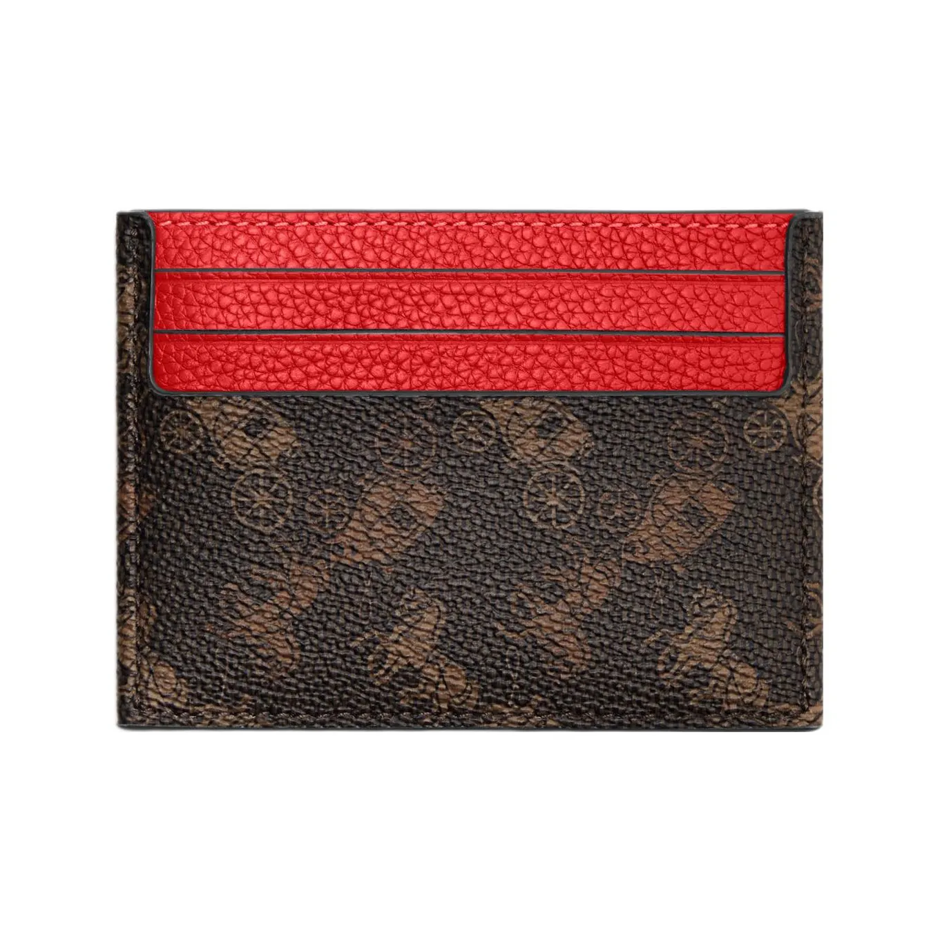 COACH Card Case Холст с кожей Картхолдер Картхолдер Женские Темно-кофейный