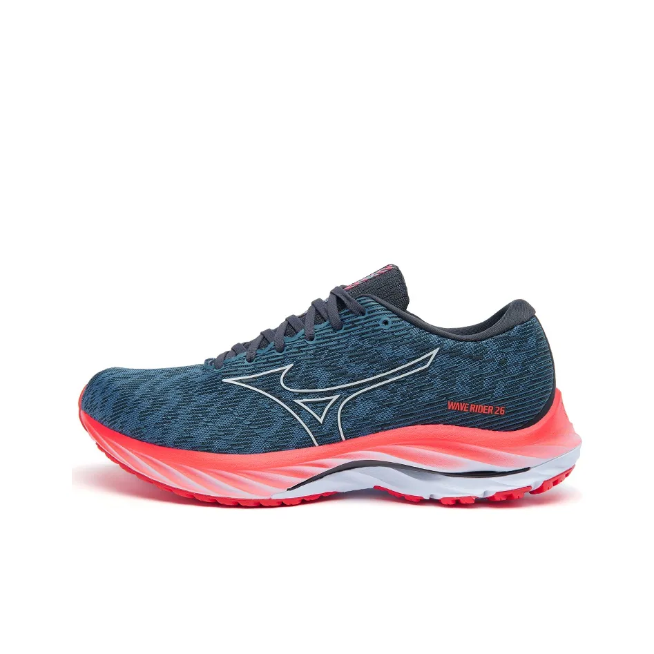 Mizuno Wave Rider 26 Износостойкий и Легкий Низкий Топ Беговые кроссовки Мужские Серый Синий